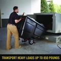 Carts & Trucks | Rubbermaid Commercial FG131400BLA Rotomolded Plastic Rectangular 850 lbs. Capacity Tilt Truck - Black image number 4