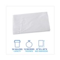 High-Density Trash Bags | Boardwalk Z8648VNK 43 in. x 48 in. 56 gal. 16 mic High Density Industrial Can Liners - Natural (200/Carton) image number 3
