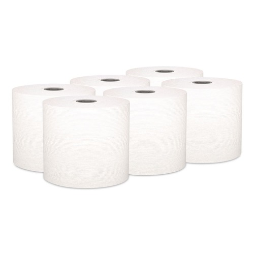 Perforated Roll & Hand Towels | Kleenex 25639 7.5 in. x 700 ft. 1-Ply Hard Roll Paper Towels with Premium Absorbency Pockets - Gray Core/White (6/Carton) image number 0