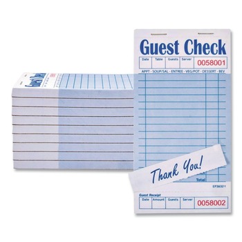 GUEST CHECKS | AmerCareRoyal GC3632-1 3.5 in. x 6.7 in. 15 Lines One-Part No Copies Guest Check Pad with Ruled Back (2500/Carton)