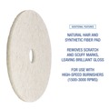 Floor Pads-Cleaning, Buffing & Polishing | Boardwalk 7000126619 27 in. Diameter Natural Burnishing Floor Pads - White (5/Carton) image number 4
