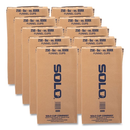 Cups | SOLO 6SRX-2050 6 oz. Bare Eco-Forward Treated Paper Funnel Cups - White (2500/Carton) image number 0