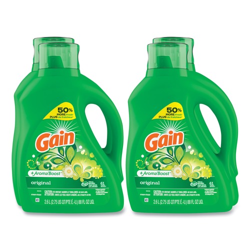 Laundry Detergents | Gain 80745070 88 oz. Pour Bottle Liquid Laundry Detergent - Gain Original Scent (4/Carton) image number 0
