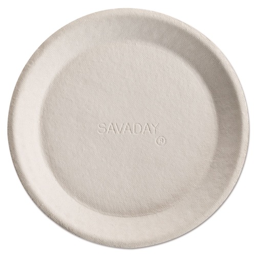 Plates | Chinet 10117 10 in. Savaday Molded Fiber Plates - Cream (500/Carton) image number 0
