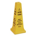 Signs | Rubbermaid Commercial FG627777YEL 10.55 in. x 10.5 in. x 25.63 in. Multilingual Wet Floor Safety Cone - Yellow image number 1