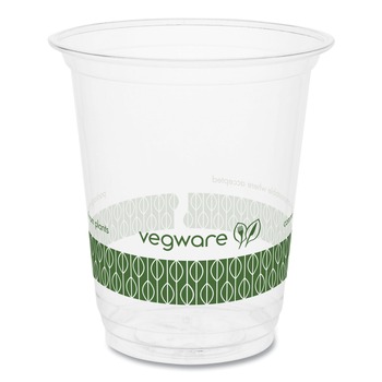 CUPS | Vegware R200-G 7 oz. 76-Series Plastic Cold Cup - Clear/Green (1000/Carton)