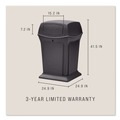 Outdoor Waste Receptacles | Rubbermaid Commercial FG917188BLA Ranger 45-Gallon Fire-Safe Structural Foam Container - Black image number 1