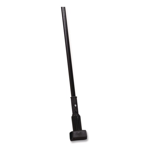 Handles & Braces | Carlisle 3697000 1 in. Diameter x 60 in. Vinyl Coated Jaw Style Metal Mop Handle - Black image number 0