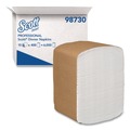 Dinner Napkins | Scott 98730 12 in. x 17 in. 1-Ply Full-Fold Dispenser Napkins - White (6000/Carton) image number 0