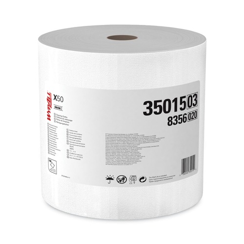 Perforated Roll & Hand Towels | WypAll 35015 13.4 in. x 9.8 in. Jumbo Roll X50 Cloths - White (1100/Roll) image number 0