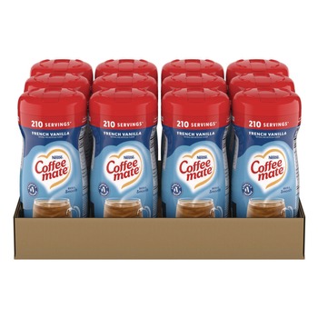 Coffee-Mate 12036807 15 oz. Canister Non-Dairy Powdered Creamer - French Vanilla (12/Carton)