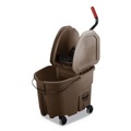 Buckets & Wringers | Rubbermaid Commercial FG757788BRN 35 qt. WaveBrake 2.0 Down-Press Plastic Bucket/Wringer Combos - Brown image number 0