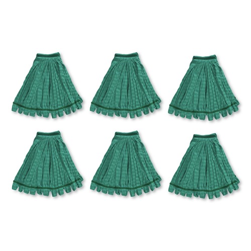 Mop Heads | Rubbermaid Commercial FGT85206GR00 5 in. Green Headband Microfiber Tube Mop - Medium Green (6/Carton) image number 0