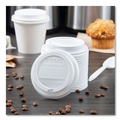 Cup Lids | SOLO TLP316-0007 Traveler Cappuccino Style Dome Lid for 10 oz. to 24 oz. Cups - White (100/Pack, 10 Packs/Carton) image number 7