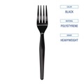 Disposable Forks | Boardwalk BWKFORKHWBLA Heavyweight Polystyrene Plastic Fork Cutlery - Black (1000/Carton) image number 4