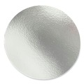 Food Containers & Lids | Boardwalk BWKROUND7FLID 7 in. Flat Paper Lids Aluminum Round for To-Go Containers - Silver (500/Carton) image number 0