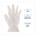 Janitorial Disposable & Single Use Gloves | Boardwalk BWK361LBX 3.6 mil Thick Powder-Free Exam Vinyl Gloves - Large, Clear (100/Box) image number 6