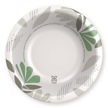 BOWLS | Dixie SX20PATH Pathways Heavyweight 20 oz. Paper Bowls - Green/Burgundy (500/Carton)