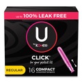 Feminine Care Products | Kimberly-Clark 53445 U by Kotex Regular Click Compact Tampons (8 Packs/Carton) image number 0