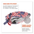 Head & Face Protection | Ergodyne 12477 Chill-Its 6615 One Size Fits Most High-Performance Bandana Doo Rag with Terry Cloth Sweatband - Stars and Stripes image number 2