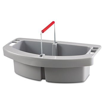 WASTE RECEPTACLE ACCESSORIES AND DOLLIES | Rubbermaid Commercial FG264900GRAY 2-Compartment 16 in. x 9 in. x 5 in. Maid Caddy - Gray