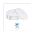 Floor Pads-Cleaning, Buffing & Polishing | Boardwalk BWK4017WHI 17 in. Diameter Polishing Floor Pads - White (5/Carton) image number 3