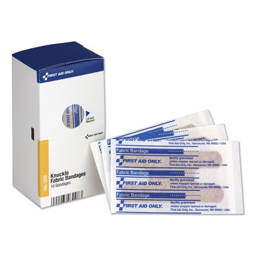 Bandages | First Aid Only FAE-3008 Individually Sterilized Knuckle Bandages (10/Box) image number 0