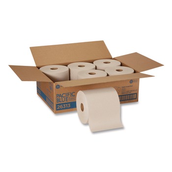 Georgia Pacific Professional 26313 Pacific Blue Basic Recycled Paper Towel Roll 1-Ply 7.87 " x 1000 ft Brown (6/Carton)