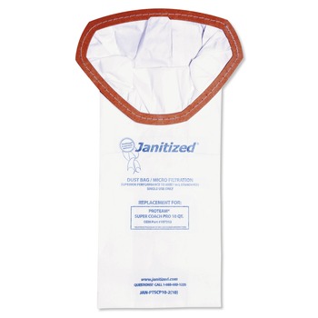 Janitized JAN-PTSCP10-2(10) Vacuum Filter Bags Designed to Fit ProTeam Super Coach Pro 10 (100/Carton)