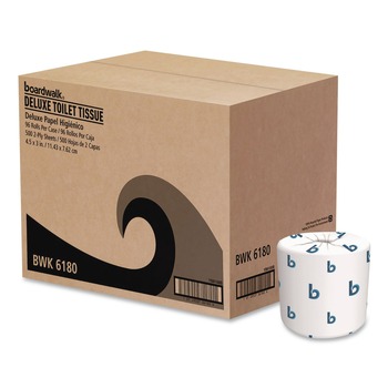 Boardwalk B6180 2-Ply Septic Safe 125 ft. Roll Length Toilet Tissue - White (96/Carton)