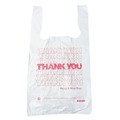 T-Sacks & Thank You Bags | Barnes Paper Company 6415THYOU 4 in. x 15 in. 2 mil Plastic Thank-You T-Sack - White (2000/Carton) image number 0
