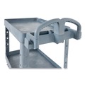 Carts | Rubbermaid Commercial 2192463 BRUTE Heavy-Duty Ergo Handle Utility Cart Plastic 2 Shelves 750 lb Capacity 26-in x 55-in x 33.25-in Gray image number 4
