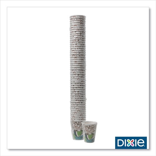 Cups | Dixie 5338CDWR PerfecTouch Individually Wrapped 8 oz.Paper Hot Cups - Coffee Haze Design (50/Sleeve, 20 Sleeves/Carton) image number 0