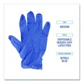 Food Service Disposable & Single Use Gloves | Boardwalk 380MBXA 380 Series 4 mil Thick 9.5 in. Long Powder-Free Disposable General-Purpose Nitrile Gloves - Medium, Blue (100/Box) image number 6