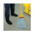 Mop Heads | Boardwalk BWK1400LCT EchoMop with Looped-End Synthetic/Cotton Wet Mop Head - Large, Blue (12/Carton) image number 2