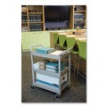 Carts | Rubbermaid Commercial FG342488OWHT 200 lbs. Capacity 3 Shelf Service Cart - Off White image number 3
