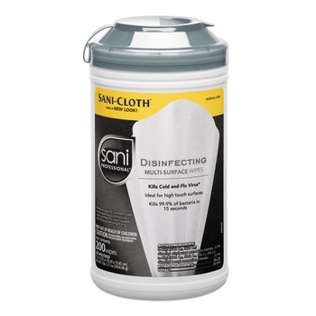  | Sani Professional P22884 7.5 in. x 5.38 in. Disinfecting Multi-Surface Wipes - White