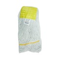 Mop Heads | Boardwalk BWK501WH 5 in. Headband Cotton/Synthetic Super Loop Wet Mop Head - Small, White (12/Carton) image number 2