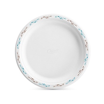 Huhtamaki 22523 9-3/4 in. Round Molded Fiber Plates - Vine Print (500/Carton)