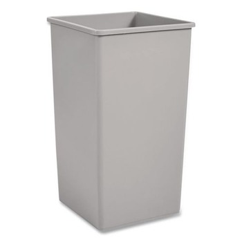 Rubbermaid Commercial FG395900GRAY 50 gal. Plastic Untouchable Square Waste Receptacle - Gray