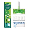 Mop Heads | Swiffer 80810204 Sweep and Mop 12.4 in. x 2.95 in. 2-in-1 Dry/Wet Floor Mopping and Sweeping Kit - Silver Plastic Handle (6/Carton) image number 4