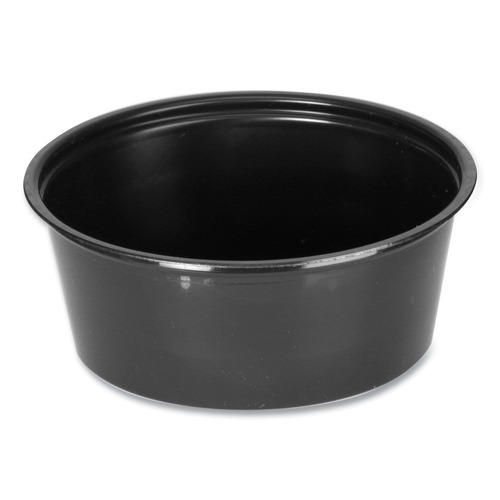 Cups | Fabri-Kal PPC325B 3.25 oz Plastic Portion Cups - Black (2500/Carton) image number 0