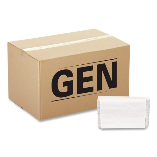 Perforated Roll & Hand Towels | GEN G1509 9 in. x 9.45 in. Multifold Paper Towels - White (4000/Carton) image number 0