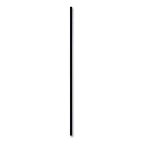 Straws/Stems/Sticks | Boardwalk BWKSLSTUBL 8 in. Polypropylene Cocktail Straws - Black (10/Carton) image number 0