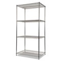 Racks & Shelving | Alera ALESW503624SR NSF Certified Industrial 4-Shelf 36 in. x 24 in. x 72 in. Wire Shelving Kit - Silver image number 2
