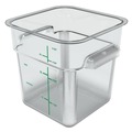 Food Storage Containers & Lids | Carlisle 1195107 7.13 in. x 7.13 in. x 7.29 in. 4 qt Squares Polycarbonate Plastic Food Storage Container - Clear image number 0