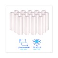 High-Density Trash Bags | Boardwalk Z6037XNKR01 30 in. x 37 in. 30 Gallon 16 mic High Density Industrial Coreless Roll Can Liners - Natural (500/Carton) image number 5