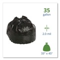 Low-Density Trash Bags | Stout by Envision P3345K20 33 in. x 45 in. 2 mil. 35 Gallon Insect-Repellent Trash Bags - Black (80/Box) image number 2