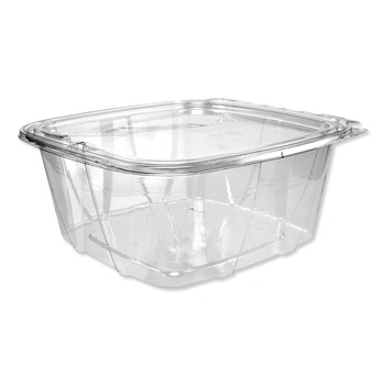 Dart CH64DEF ClearPac SafeSeal 8.1 in. x 7.8 in. x 3.3 in. Tamper-Resistant/Evident Containers - Clear (200/Carton)