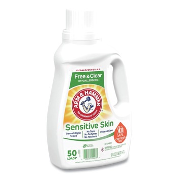 Arm & Hammer 3320050026 50 oz. Bottle 50 Loads HE Compatible Liquid Detergent - Unscented (8/Carton)